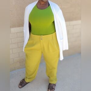 Rebdolls Women's Chinos in Vibrant Neon Yellow Size - 2X